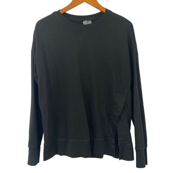 Sweaty Betty After Class Split Sweatshirt Solid Black Athleisure Size US 8-10 - Picture 1 of 10